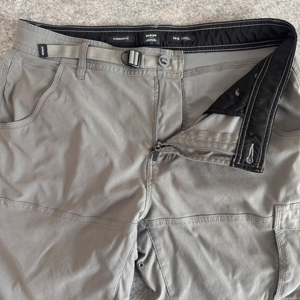 prAna Zion 34x9 Gray Stretch Cargo Hiking Mens Shorts 1969751 - Picture 3 of 8